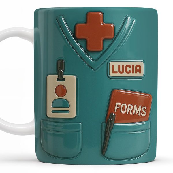 Celebrate the Heart of Healthcare, Nurse Scrubs and Medical Cross - Personalized Custom Coffee Mug - OFW010_MG