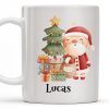Celebrate The Joy Of The Holiday Season With Santa And Christmas Tree - Personalized Custom Coffee Mug - KID482_MG Celebrate The Joy Of The Holiday Season With Santa And Christmas Tree - Personalized Custom Coffee Mug - KID482_MG