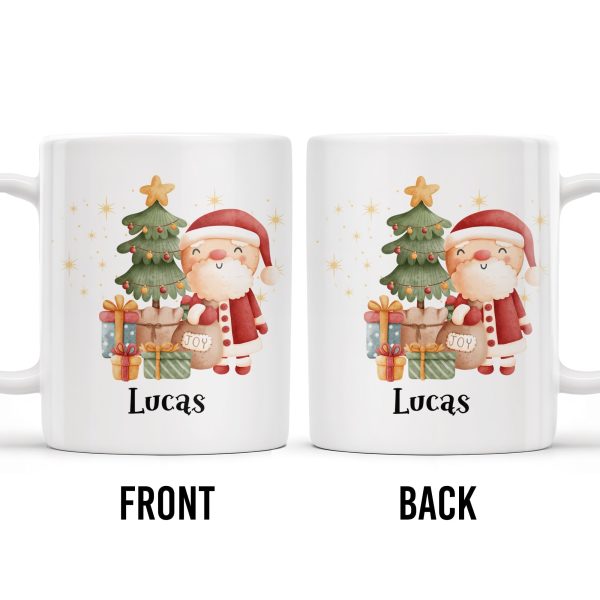 Celebrate The Joy Of The Holiday Season With Santa And Christmas Tree - Personalized Custom Coffee Mug - KID482_MG Celebrate The Joy Of The Holiday Season With Santa And Christmas Tree - Personalized Custom Coffee Mug - KID482_MG