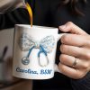 Celebrate Those Who Care, Floral Bow and Stethoscope - Personalized Custom Coffee Mug - NUR007_MG Celebrate Those Who Care, Floral Bow and Stethoscope - Personalized Custom Coffee Mug - NUR007_MG