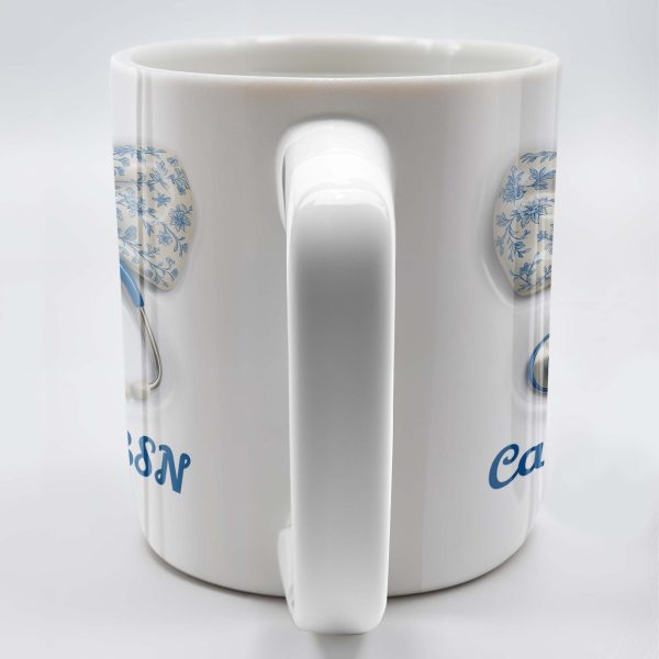 Celebrate Those Who Care, Floral Bow and Stethoscope - Personalized Custom Coffee Mug - NUR007_MG Celebrate Those Who Care, Floral Bow and Stethoscope - Personalized Custom Coffee Mug - NUR007_MG