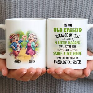 Celebrate Timeless Friendships With Joyful Elderly Women - Personalized Custom Coffee Mug - BST507_MG