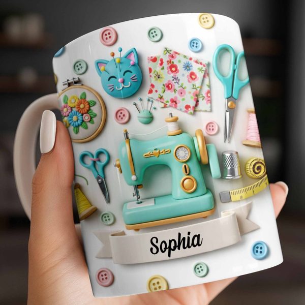 Celebrate Your Crafting Skills with Sewing Essentials Design - Personalized Custom Coffee Mug - HOB026_MG Celebrate Your Crafting Skills with Sewing Essentials Design - Personalized Custom Coffee Mug - HOB026_MG
