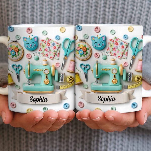 Celebrate Your Crafting Skills with Sewing Essentials Design - Personalized Custom Coffee Mug - HOB026_MG Celebrate Your Crafting Skills with Sewing Essentials Design - Personalized Custom Coffee Mug - HOB026_MG