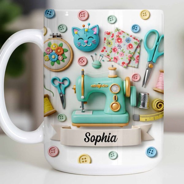 Celebrate Your Crafting Skills with Sewing Essentials Design - Personalized Custom Coffee Mug - HOB026_MG Celebrate Your Crafting Skills with Sewing Essentials Design - Personalized Custom Coffee Mug - HOB026_MG