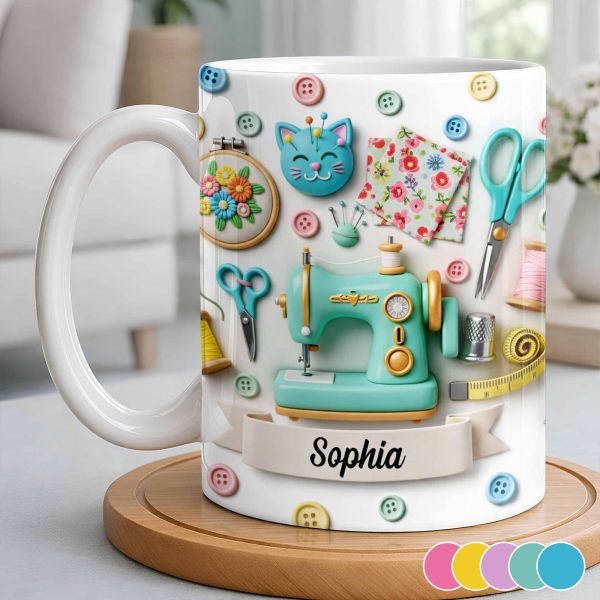 Celebrate Your Crafting Skills with Sewing Essentials Design - Personalized Custom Coffee Mug - HOB026_MG Celebrate Your Crafting Skills with Sewing Essentials Design - Personalized Custom Coffee Mug - HOB026_MG