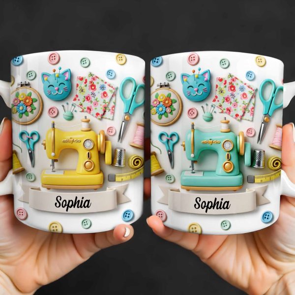 Celebrate Your Crafting Skills with Sewing Essentials Design - Personalized Custom Coffee Mug - HOB026_MG Celebrate Your Crafting Skills with Sewing Essentials Design - Personalized Custom Coffee Mug - HOB026_MG
