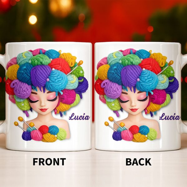 Celebrate Your Creative Spirit with Colorful Yarn and Needles - Personalized Custom Coffee Mug - HOB028_MG Celebrate Your Creative Spirit with Colorful Yarn and Needles - Personalized Custom Coffee Mug - HOB028_MG
