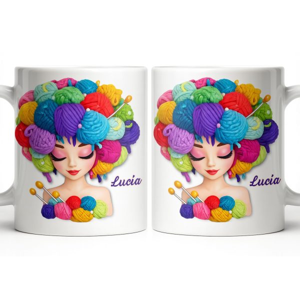Celebrate Your Creative Spirit with Colorful Yarn and Needles - Personalized Custom Coffee Mug - HOB028_MG Celebrate Your Creative Spirit with Colorful Yarn and Needles - Personalized Custom Coffee Mug - HOB028_MG