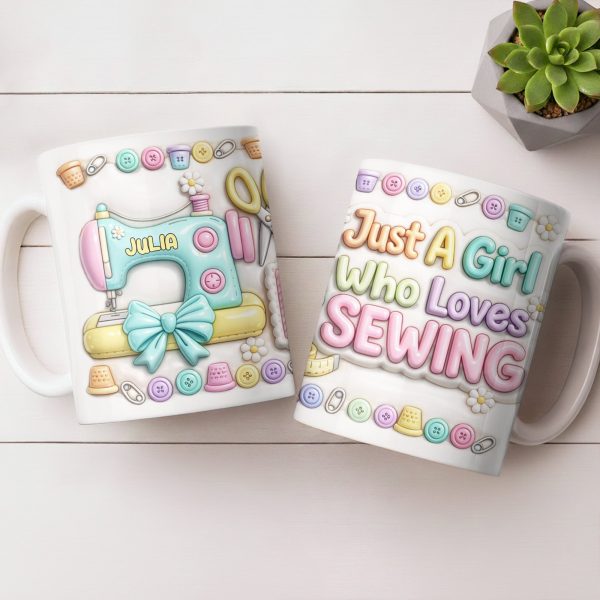 Celebrate Your Creativity With A Beautiful Sewing Machine - Personalized Custom Coffee Mug - HOB022_MG Celebrate Your Creativity With A Beautiful Sewing Machine - Personalized Custom Coffee Mug - HOB022_MG