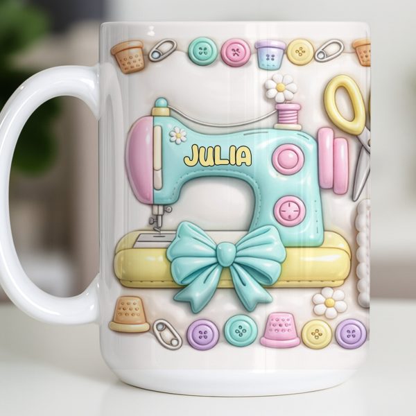 Celebrate Your Creativity With A Beautiful Sewing Machine - Personalized Custom Coffee Mug - HOB022_MG Celebrate Your Creativity With A Beautiful Sewing Machine - Personalized Custom Coffee Mug - HOB022_MG