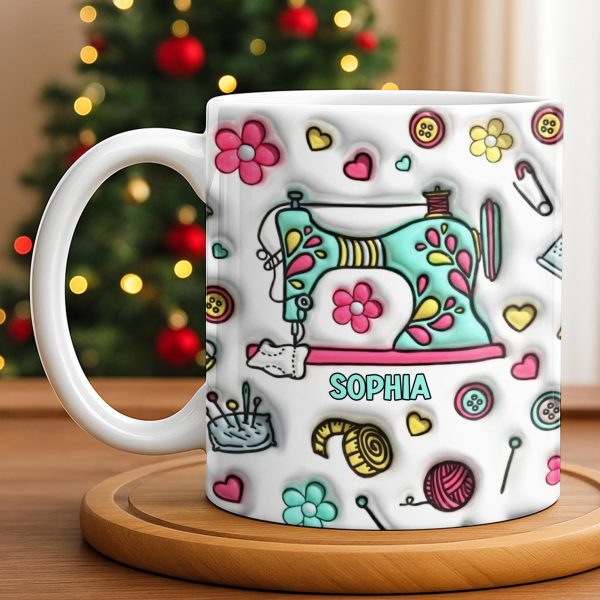 Celebrate Your Creativity With A Personalized Sewing Themed Design - Personalized Custom Coffee Mug - HOB040_MG Celebrate Your Creativity With A Personalized Sewing Themed Design - Personalized Custom Coffee Mug - HOB040_MG