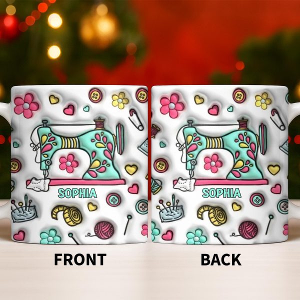 Celebrate Your Creativity With A Personalized Sewing Themed Design - Personalized Custom Coffee Mug - HOB040_MG Celebrate Your Creativity With A Personalized Sewing Themed Design - Personalized Custom Coffee Mug - HOB040_MG