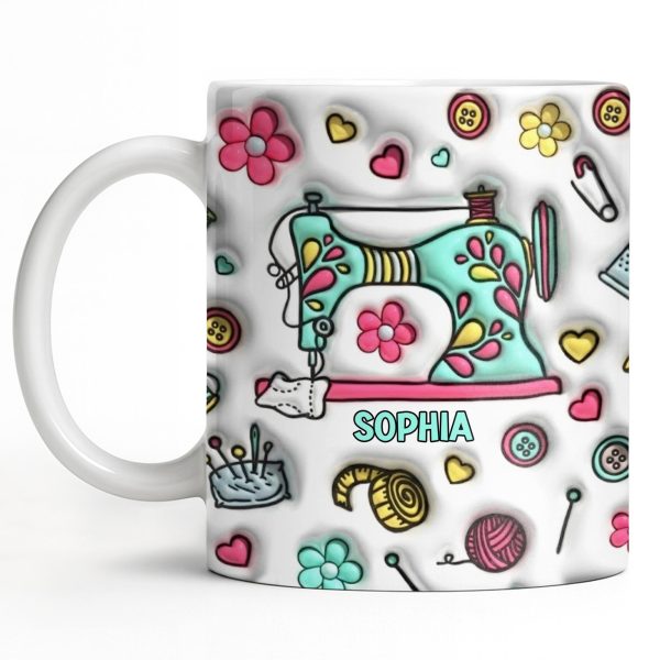 Celebrate Your Creativity With A Personalized Sewing Themed Design - Personalized Custom Coffee Mug - HOB040_MG Celebrate Your Creativity With A Personalized Sewing Themed Design - Personalized Custom Coffee Mug - HOB040_MG