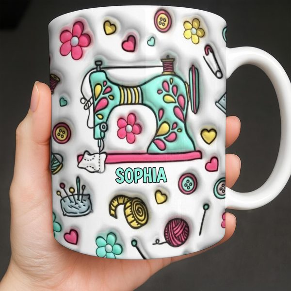 Celebrate Your Creativity With A Personalized Sewing Themed Design - Personalized Custom Coffee Mug - HOB040_MG Celebrate Your Creativity With A Personalized Sewing Themed Design - Personalized Custom Coffee Mug - HOB040_MG