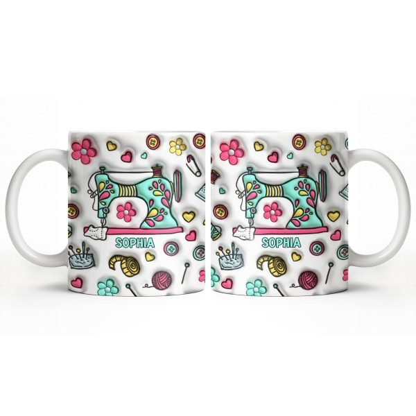 Celebrate Your Creativity With A Personalized Sewing Themed Design - Personalized Custom Coffee Mug - HOB040_MG Celebrate Your Creativity With A Personalized Sewing Themed Design - Personalized Custom Coffee Mug - HOB040_MG