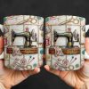 Celebrate Your Creativity With Sewing Machine And Floral Design - Personalized Custom Coffee Mug - HOB024_MG Celebrate Your Creativity With Sewing Machine And Floral Design - Personalized Custom Coffee Mug - HOB024_MG