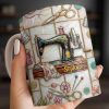 Celebrate Your Creativity With Sewing Machine And Floral Design - Personalized Custom Coffee Mug - HOB024_MG Celebrate Your Creativity With Sewing Machine And Floral Design - Personalized Custom Coffee Mug - HOB024_MG