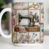 Celebrate Your Creativity With Sewing Machine And Floral Design - Personalized Custom Coffee Mug - HOB024_MG Celebrate Your Creativity With Sewing Machine And Floral Design - Personalized Custom Coffee Mug - HOB024_MG