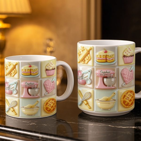 Celebrate Your Culinary Passion With Charming Kitchen Icons - Personalized Custom Coffee Mug - JBS058_MG Celebrate Your Culinary Passion With Charming Kitchen Icons - Personalized Custom Coffee Mug - JBS058_MG