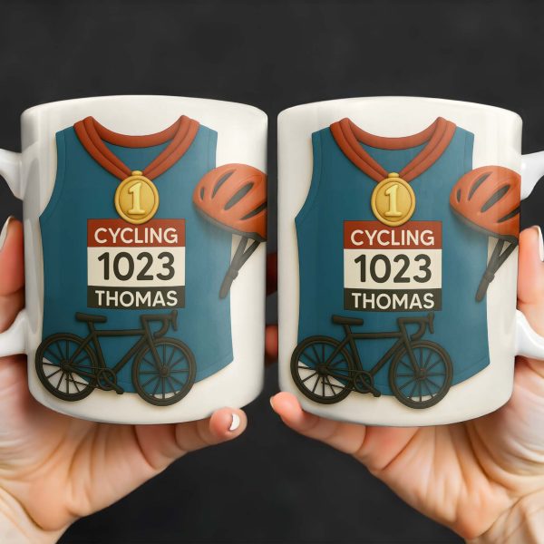 Celebrate Your Cycling Achievements With A Personalized Mug - Personalized Custom Coffee Mug - SPORT009_MG Celebrate Your Cycling Achievements With A Personalized Mug - Personalized Custom Coffee Mug - SPORT009_MG