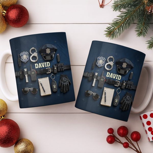 Celebrate Your Dedication And Courage Police Officer Essential Gear - Personalized Custom Coffee Mug - OFC028_MG Celebrate Your Dedication And Courage Police Officer Essential Gear - Personalized Custom Coffee Mug - OFC028_MG