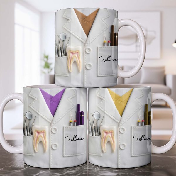 Celebrate Your Favorite Dentist With A Custom Lab Coat Design - Personalized Custom Coffee Mug - DOC073_MG Celebrate Your Favorite Dentist With A Custom Lab Coat Design - Personalized Custom Coffee Mug - DOC073_MG