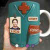 Celebrate Your Favorite Nurse, Medical Scrubs and ID Badge - Personalized Custom Coffee Mug - OFW011_MG Celebrate Your Favorite Nurse, Medical Scrubs and ID Badge - Personalized Custom Coffee Mug - OFW011_MG