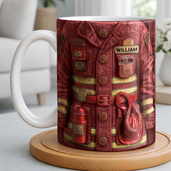 Celebrate Your Heroism With Customizable Firefighter Gear - Personalized Custom Coffee Mug - FIF059_MG