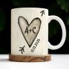 Celebrate Your Love Every Day With A Beautiful Heart Design - Personalized Custom Coffee Mug - CPL1156_MG