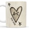 Celebrate Your Love Every Day With A Beautiful Heart Design - Personalized Custom Coffee Mug - CPL1156_MG