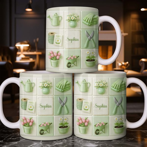Celebrate Your Love For Gardening With Gardening Tools And Flowers - Personalized Custom Coffee Mug - GAR032_MG Celebrate Your Love For Gardening With Gardening Tools And Flowers - Personalized Custom Coffee Mug - GAR032_MG