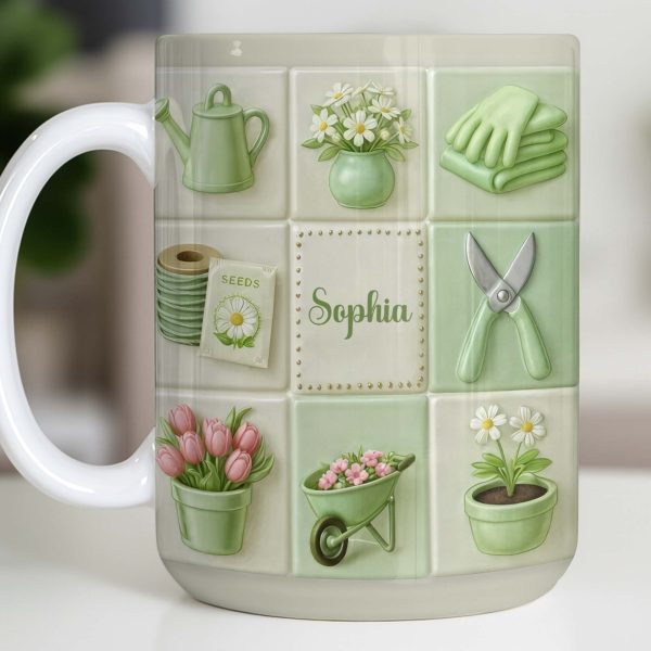 Celebrate Your Love For Gardening With Gardening Tools And Flowers - Personalized Custom Coffee Mug - GAR032_MG Celebrate Your Love For Gardening With Gardening Tools And Flowers - Personalized Custom Coffee Mug - GAR032_MG