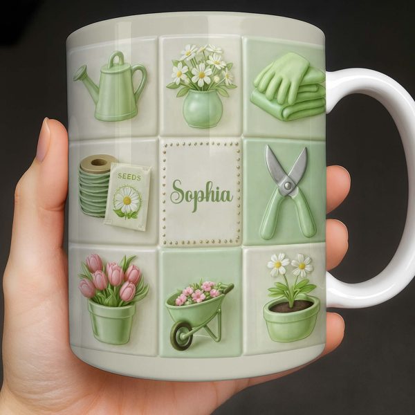 Celebrate Your Love For Gardening With Gardening Tools And Flowers - Personalized Custom Coffee Mug - GAR032_MG Celebrate Your Love For Gardening With Gardening Tools And Flowers - Personalized Custom Coffee Mug - GAR032_MG