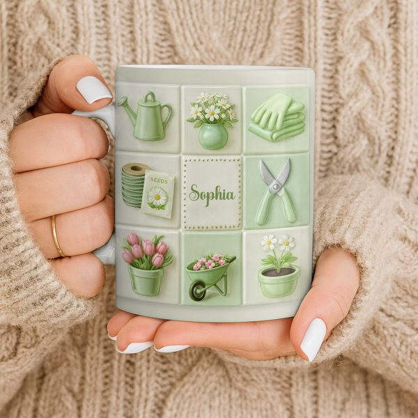 Celebrate Your Love For Gardening With Gardening Tools And Flowers - Personalized Custom Coffee Mug - GAR032_MG Celebrate Your Love For Gardening With Gardening Tools And Flowers - Personalized Custom Coffee Mug - GAR032_MG