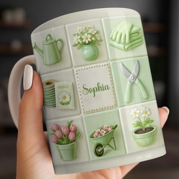Celebrate Your Love For Gardening With Gardening Tools And Flowers - Personalized Custom Coffee Mug - GAR032_MG Celebrate Your Love For Gardening With Gardening Tools And Flowers - Personalized Custom Coffee Mug - GAR032_MG