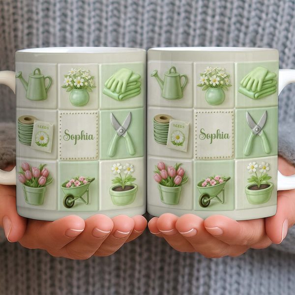 Celebrate Your Love For Gardening With Gardening Tools And Flowers - Personalized Custom Coffee Mug - GAR032_MG Celebrate Your Love For Gardening With Gardening Tools And Flowers - Personalized Custom Coffee Mug - GAR032_MG
