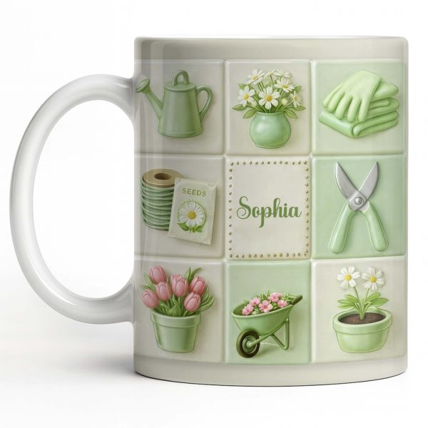 Celebrate Your Love For Gardening With Gardening Tools And Flowers - Personalized Custom Coffee Mug - GAR032_MG Celebrate Your Love For Gardening With Gardening Tools And Flowers - Personalized Custom Coffee Mug - GAR032_MG