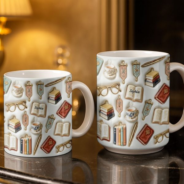 Celebrate Your Love for Reading and Writing - Personalized Custom Coffee Mug - BLV082_MG
