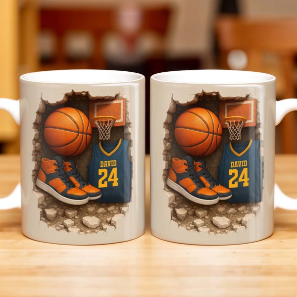 Celebrate Your Passion For Basketball, Sneakers And Jersey - Personalized Custom Coffee Mug - SPORT010_MG Celebrate Your Passion For Basketball, Sneakers And Jersey - Personalized Custom Coffee Mug - SPORT010_MG