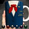 Celebrate Your Passion for Flying With Flight Attendant Uniform Design - Personalized Custom Coffee Mug - FAM371_MG