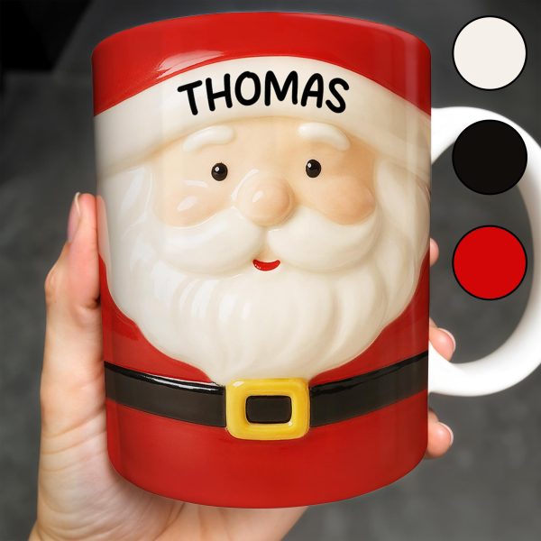 Celebrates Christmas With A Cheerful Santa Design - Personalized Custom Coffee Mug - XMAS092_MG