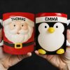 Celebrates Christmas With A Cheerful Santa Design - Personalized Custom Coffee Mug - XMAS092_MG