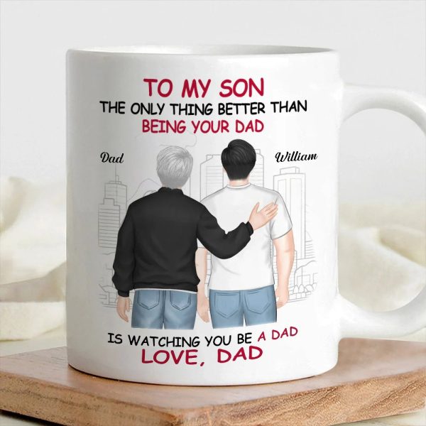 Ceramic Mug for Son from Dad, Warm Family Artwork, Keeps Hot Drinks, Creative Gift for New Dads, Birthdays or Father's Day Ceramic Mug for Son from Dad, Warm Family Artwork, Keeps Hot Drinks, Creative Gift for New Dads, Birthdays or Father's Day