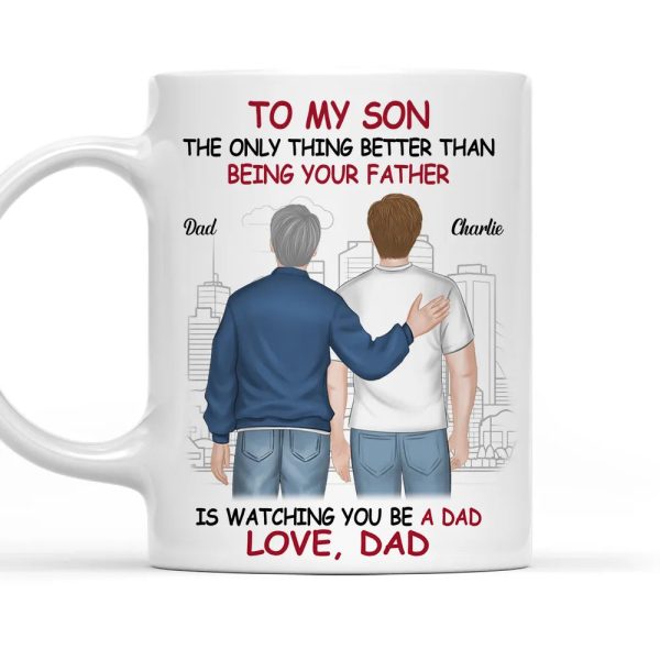 Ceramic Mug for Son from Dad, Warm Family Artwork, Keeps Hot Drinks, Creative Gift for New Dads, Birthdays or Father's Day Ceramic Mug for Son from Dad, Warm Family Artwork, Keeps Hot Drinks, Creative Gift for New Dads, Birthdays or Father's Day