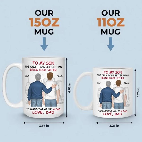 Ceramic Mug for Son from Dad, Warm Family Artwork, Keeps Hot Drinks, Creative Gift for New Dads, Birthdays or Father's Day Ceramic Mug for Son from Dad, Warm Family Artwork, Keeps Hot Drinks, Creative Gift for New Dads, Birthdays or Father's Day