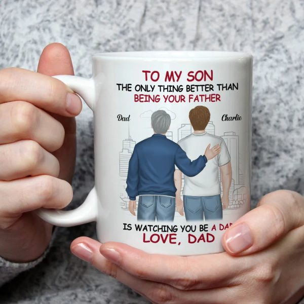 Ceramic Mug for Son from Dad, Warm Family Artwork, Keeps Hot Drinks, Creative Gift for New Dads, Birthdays or Father's Day Ceramic Mug for Son from Dad, Warm Family Artwork, Keeps Hot Drinks, Creative Gift for New Dads, Birthdays or Father's Day