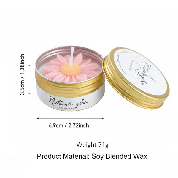 Chamomile Scented Soy Wax Candle in Flower Tin Chamomile Scented Soy Wax Candle in Flower Tin