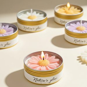 Chamomile Scented Soy Wax Candle in Flower Tin