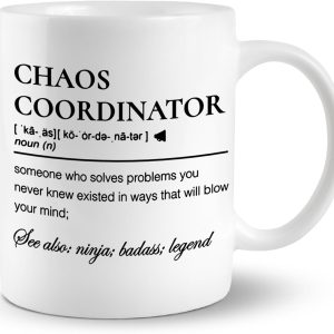 Chaos Coordinator Coffee Mug, Funny Office Gift for Boss Manager Coworker, Birthday Christmas Appreciation Gift